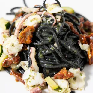 a close up of a pasta dish