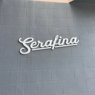 Sign outside Serafina in San Francisco.