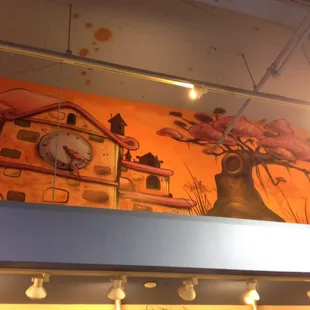 Cool art Dali inspired work on the walls. Come check it out