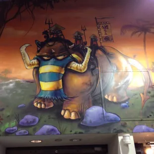 Never noticed the cool art work before at Sera's Surf n' Shore til now