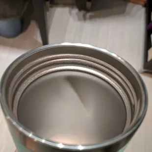 Dent seen from inside the bottle