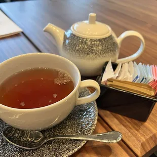 Hot tea with fresh mint!  Lovely start on a cold day!