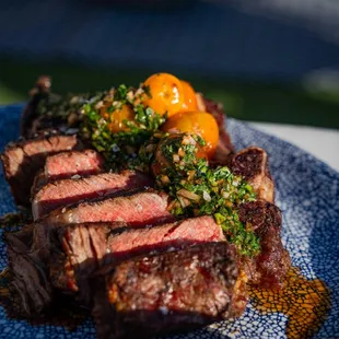 Chef&apos;s special bone-in ribeye at the best restaurant in Coronado.