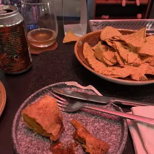 Strange tasting empanadas and Trader Joe's chips