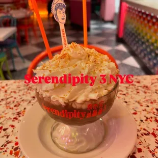 My vegan Coconut Frozen hot chocolate.