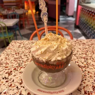 Coconut vegan frozen hot chocolate!