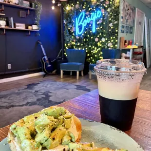 Avo bagel! Yum!