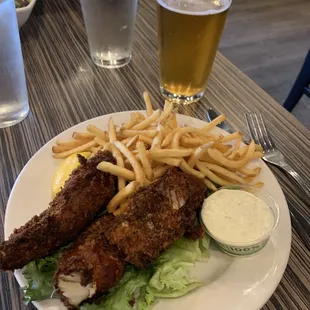 Fish and chips with a pils. It was good!