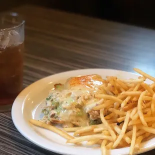 Tuna melts and regular fries.