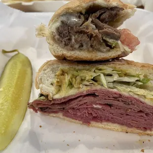 Pastrami and Reuben sandwich and Philly Steak sandwich.