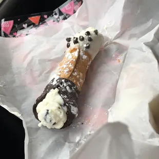 a chocolate covered pastry