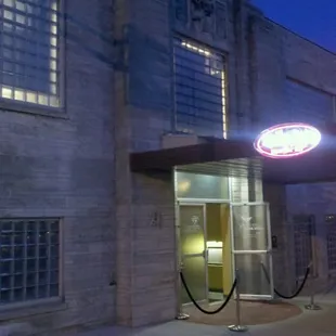 the entrance to the restaurant