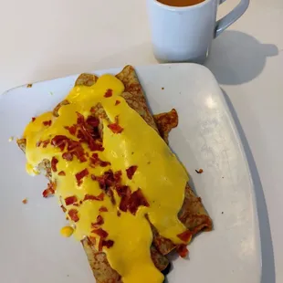 Savory Breakfast Crepe ($18.99) + Spinach ($.99¢) and Coffee ($3.99)  08-24-2024