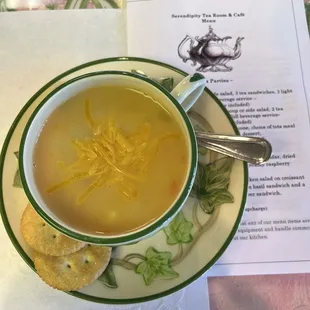 Cup of potato soup.  It was delicious.