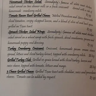 menu