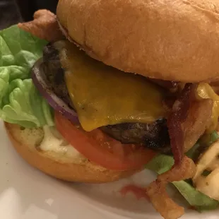 a burger and french fries