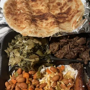 Grilled Lamb Bites Swahili Plate with Chapati (Tanzania Flat Bread)