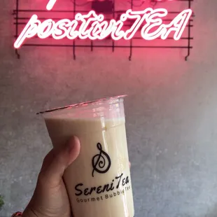 Jasmine milk tea with boba