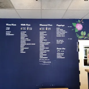 Menu wall