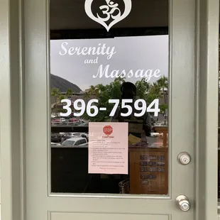 Second floor . License Therapist . Front door on the second floor. Temperature screening and Hand sanitizing station.