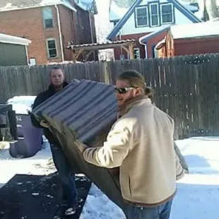 Unloading in Colorado in the snow. Out of state moves? Yes we do that as well!