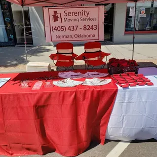 Booth from our sponsorship with Norman Music Festival 2019