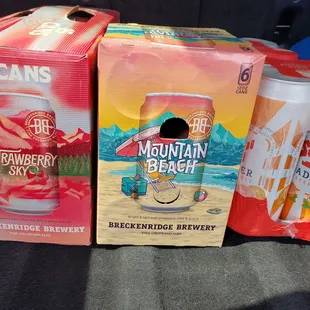 a variety of beverages