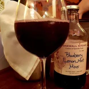 a glass of wine and a bottle of wine