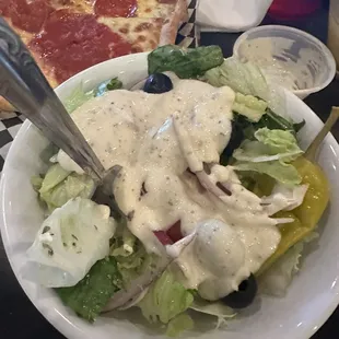 Side house salad w/pepper parm dressing