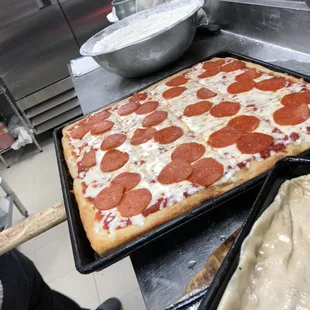 Pepperoni Sicilian Pizza