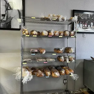 a rack of breads