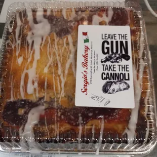 I bought the coffee cake for breakfast tomorrow.