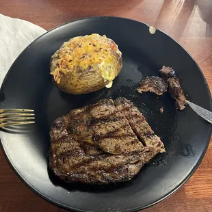 12oz Ribeye and loaded baked potato