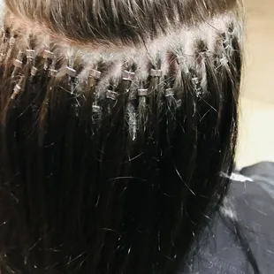 Micro link hair extensions by Mariah