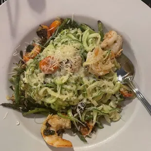 Homemade Zucchini Noodles w Shrimp