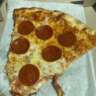 Slice of pepperoni pizza