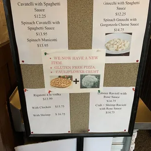 Jan 2020- now offering a gluten-free pizza (cauliflower crust)