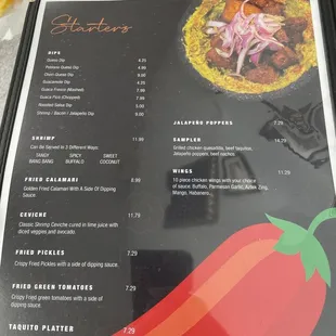 menu