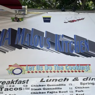 a sign for a restaurant