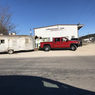 The food trailer is being moved from the site.
