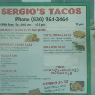 Menu.