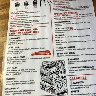 sushi and sashimi, menu