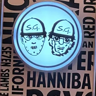 Logo inside the dining area