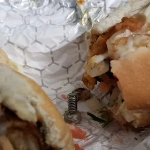 Metal screw that fell out of the middle of the Michael Vegetarian