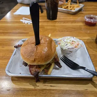 Jack of all Trades burger and coleslaw