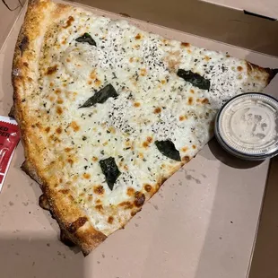 White slice with garlic and herb crust