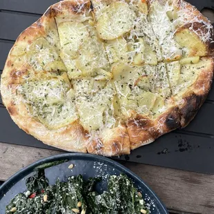 Prosser Farm Potato Pizza and Marinated Lacinato Kale