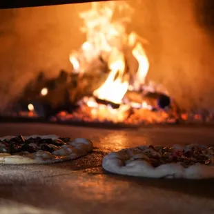 Wood-fired pizzas at Serious Pie - Downtown Seattle location