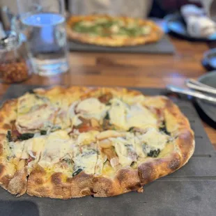 a pizza on a table