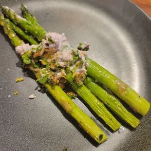 We loved the asparagus, olive, and goat cheese appitizer.